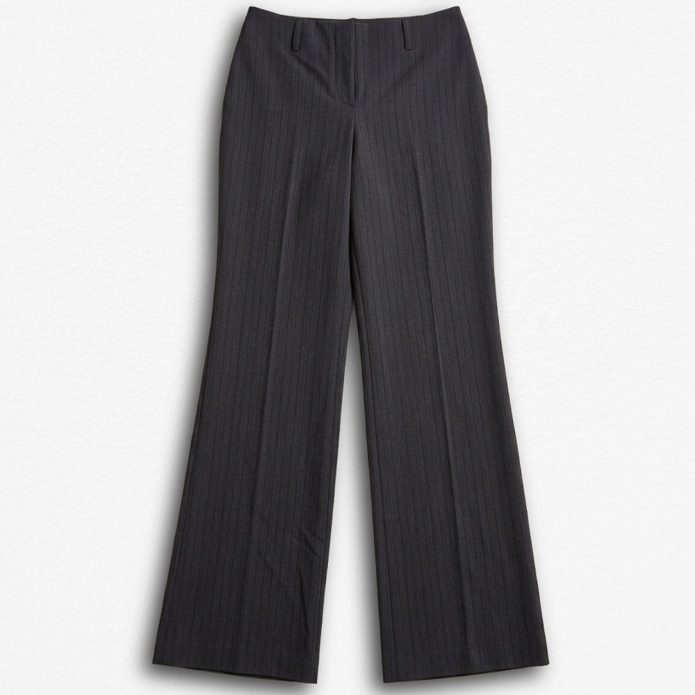Ally B Womens‎ Pinstripe Wide Leg Dress Pants Charcoal Grey Size 5 Professional